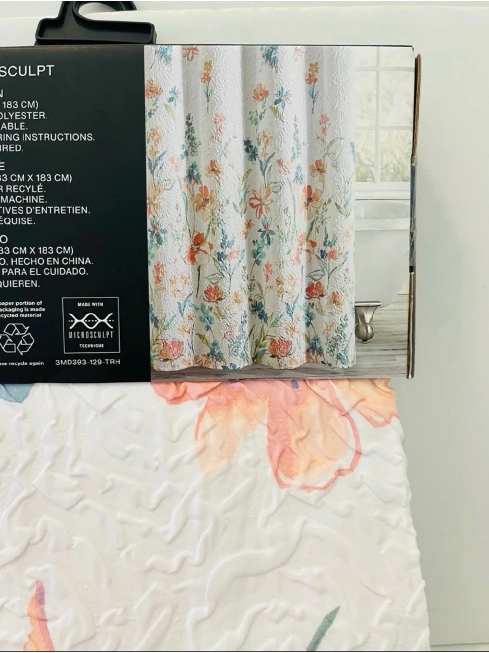 DKNY Clinton Floral Microsculpt Shower Curtain 72